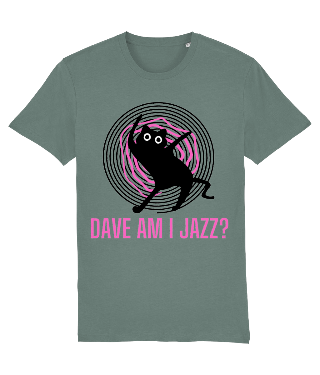 Dave Am I Jazz Cat T-Shirt - Yellow/Green Bay/Blue/Ecru