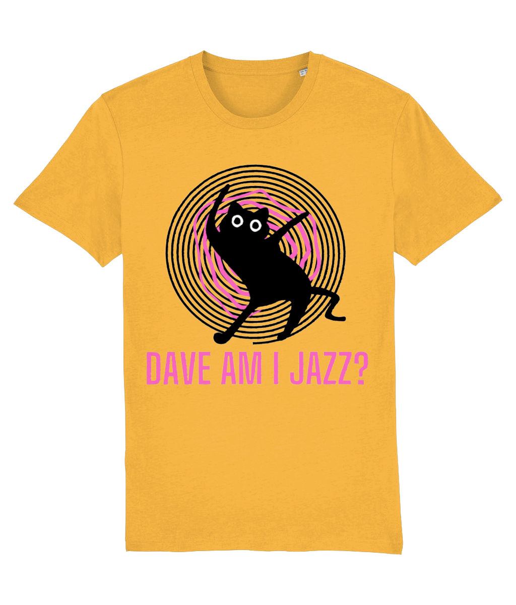 Dave Am I Jazz Cat T-Shirt - Yellow/Green Bay/Blue/Ecru