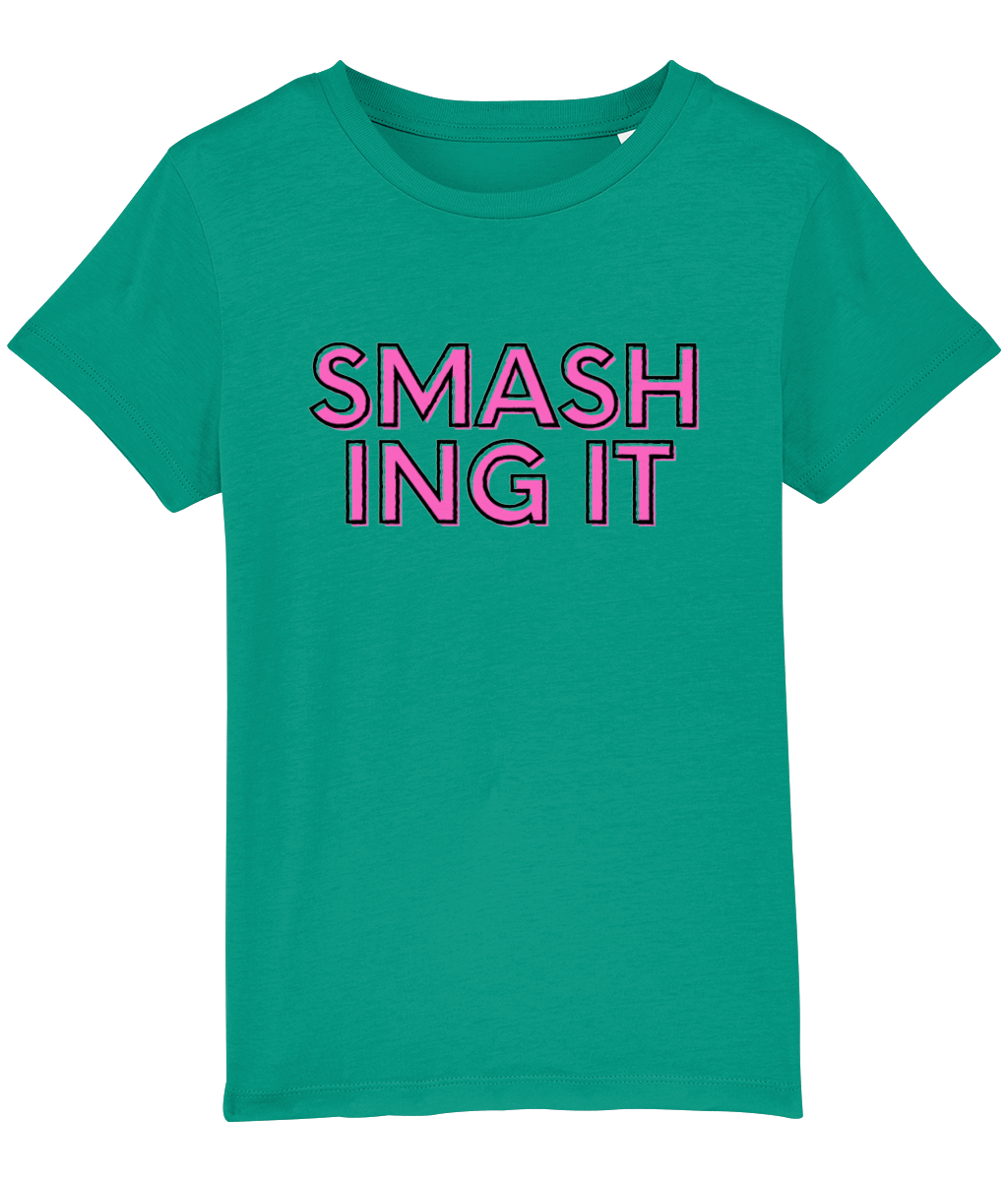 KIDS - Smashing It T-Shirt - Pink/ Green/ Ecru